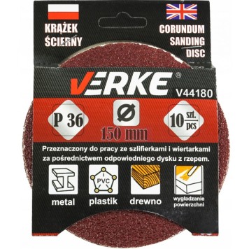 KRĄŻEK ŚCIERNY 150 MM P36 10 SZT VERKE
