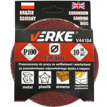 KRĄŻEK ŚCIERNY 150 MM P100 10 SZT VERKE