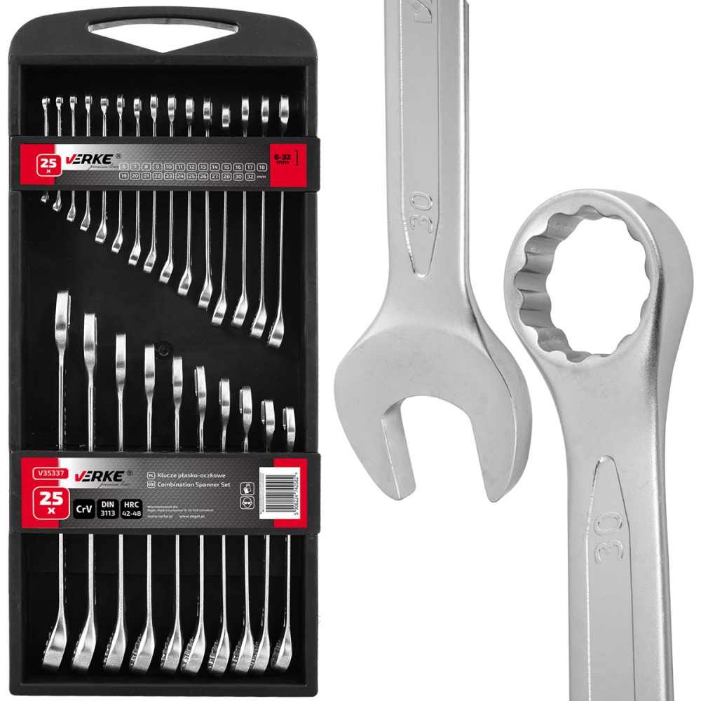 KLUCZE PŁASKO-OCZKOWE 25 EL. 6-32mm VERKE PREMIUM LINE KLUCZE PŁASKO-OCZKOWE 25 EL. 6-32mm VERKE PREMIUM LINE