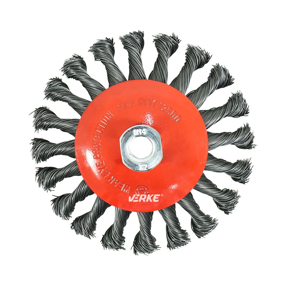 SZCZOTKA DRUCIANA TARCZOWA M14 PLECIONA 125 mm VERKE