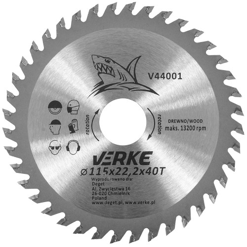 TARCZA WIDIOWA 115mm*22.2mm*40T VERKE