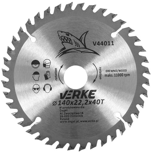TARCZA WIDIOWA 140mm*22.2mm*40T VERKE