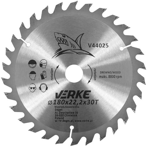 TARCZA WIDIOWA 180mm*22,2mm*30T VERKE