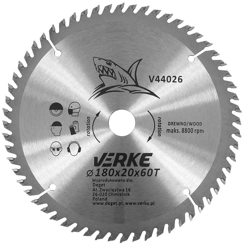 TARCZA WIDIOWA 180mm*20mm*60T VERKE TARCZA WIDIOWA 180mm*20mm*60T VERKE