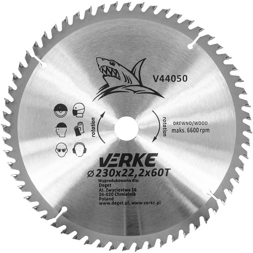 TARCZA WIDIOWA 230mm*22,2mm*60T VERKE