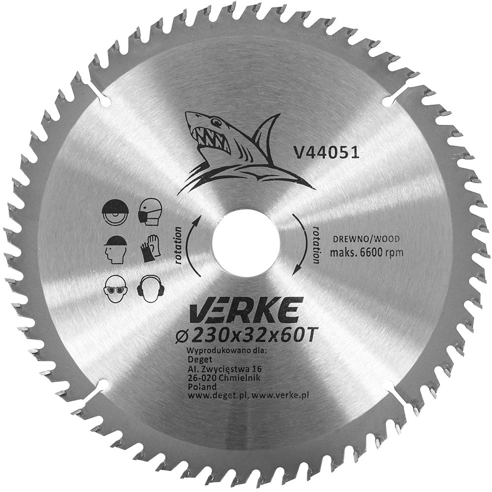 TARCZA WIDIOWA 230mm*32mm*60T VERKE TARCZA WIDIOWA 230mm*32mm*60T VERKE