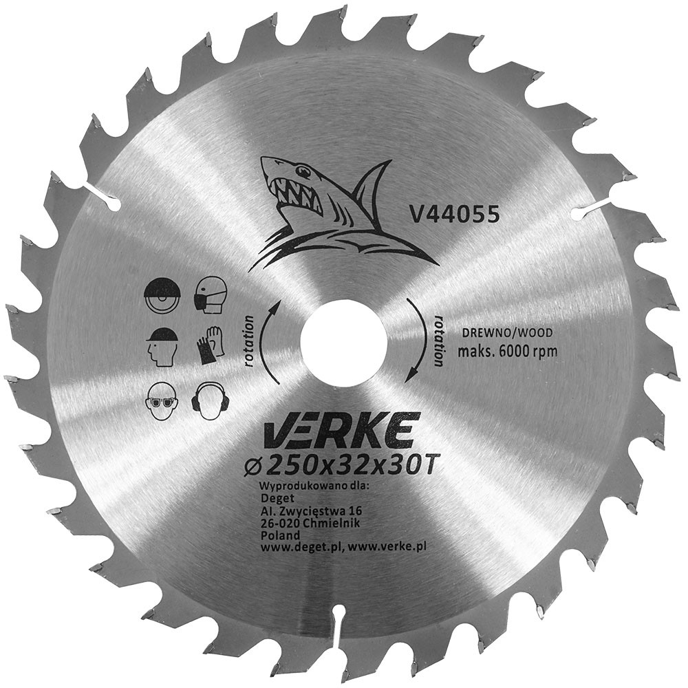 TARCZA WIDIOWA 250mm*32mm*30T VERKE TARCZA WIDIOWA 250mm*32mm*30T VERKE
