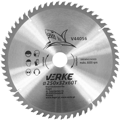 TARCZA WIDIOWA 250mm*32mm*60T VERKE