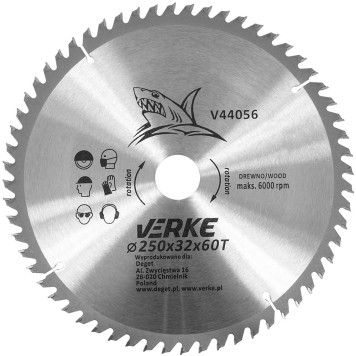TARCZA WIDIOWA 250mm*32mm*60T VERKE