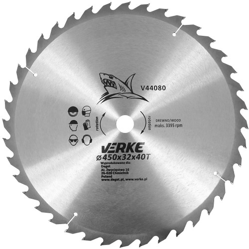 TARCZA WIDIOWA 450mm*32.0mm*40T VERKE