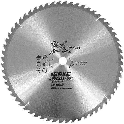 TARCZA WIDIOWA 500mm*32,0mm*60T VERKE