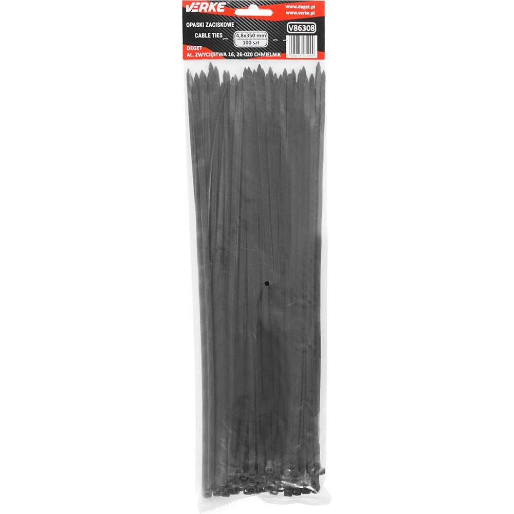 OPASKI ZACISKOWE 4,8x350 mm 100 SZT VERKE OPASKI ZACISKOWE 4,8x350 mm 100 SZT VERKE