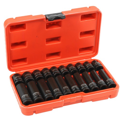 NASADKI UDAROWE KRÓTKIE I DŁUGIE 1/2" 20 SZT 10-19mm VERKE