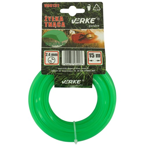 ŻYŁKA DO KOSY KWADRAT 2,4 mm 15m VERKE GARDEN