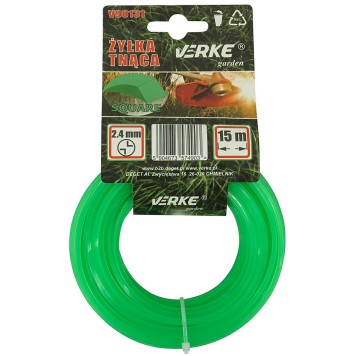 ŻYŁKA DO KOSY KWADRAT 2,4 mm 15m VERKE GARDEN