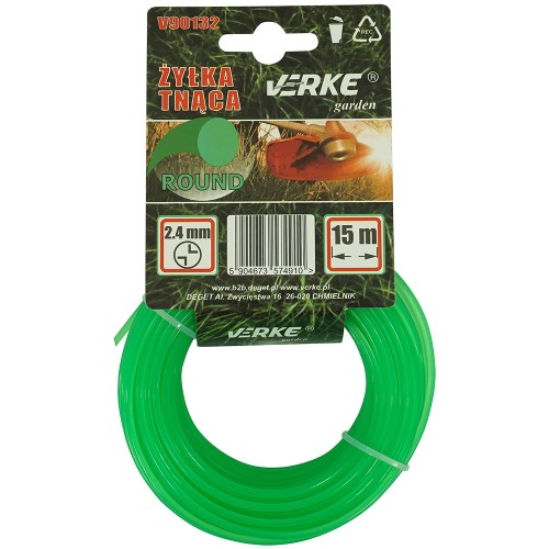 ŻYŁKA DO KOSY OKRĄGŁA 2,4 mm 15m VERKE GARDEN