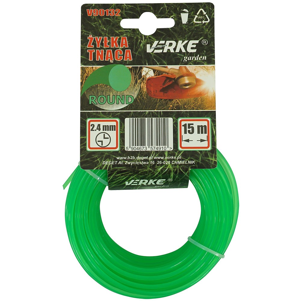 ŻYŁKA DO KOSY OKRĄGŁA 2,4 mm 15m VERKE GARDEN