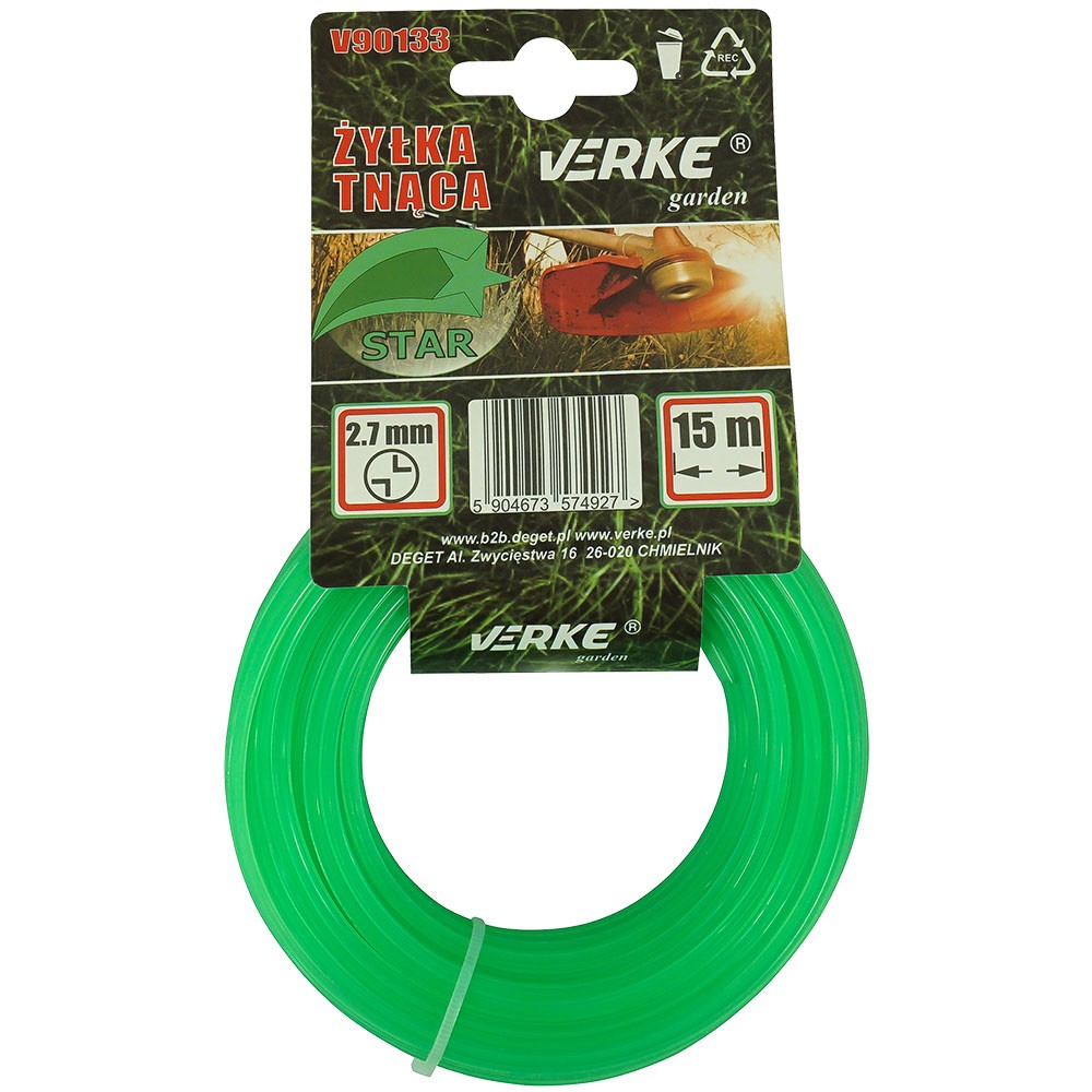 ŻYŁKA DO KOSY GWIAZDA 2,7 mm 15m VERKE GARDEN ŻYŁKA DO KOSY GWIAZDA 2,7 mm 15m VERKE GARDEN