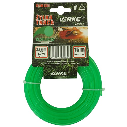 ŻYŁKA DO KOSY OKRĄGŁA 2,7 mm 15m VERKE GARDEN