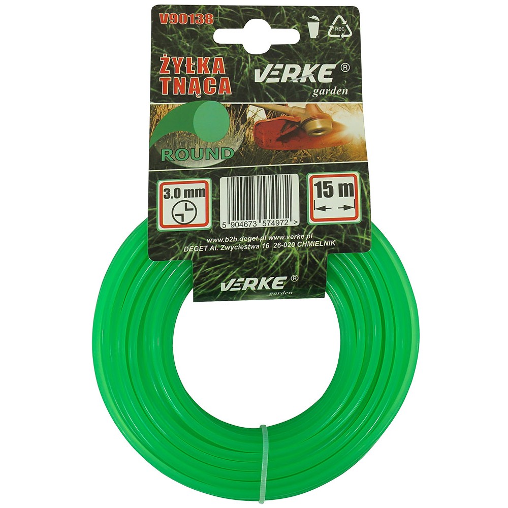 ŻYŁKA DO KOSY OKRĄGŁA 3,0 mm 15m VERKE GARDEN ŻYŁKA DO KOSY OKRĄGŁA 3,0 mm 15m VERKE GARDEN