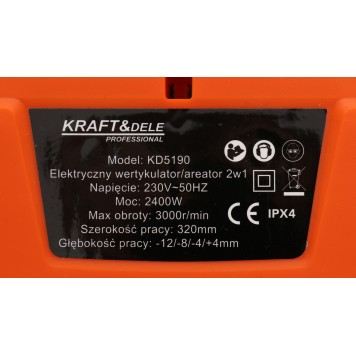 Aerator/wertykulator 3W1 2400W 32cm KD5190 elektryczny