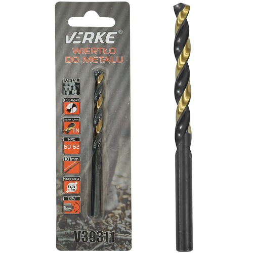 WIERTŁO DO METALU HSS Z POWŁOKĄ TYTANOWĄ 6,5 MM VERKE