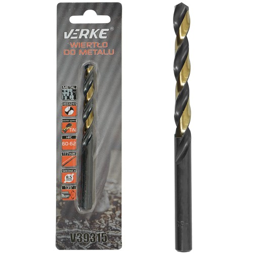 WIERTŁO DO METALU HSS Z POWŁOKĄ TYTANOWĄ 8,5 MM VERKE