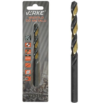WIERTŁO DO METALU HSS Z POWŁOKĄ TYTANOWĄ 9 MM VERKE