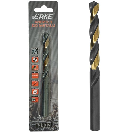 WIERTŁO DO METALU HSS Z POWŁOKĄ TYTANOWĄ 11,5 MM VERKE