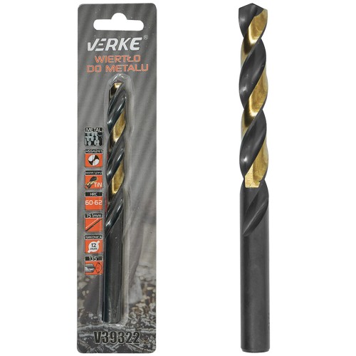 WIERTŁO DO METALU HSS Z POWŁOKĄ TYTANOWĄ 12 MM VERKE