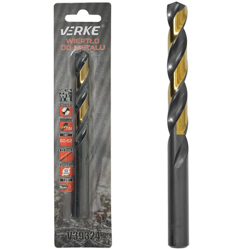 WIERTŁO DO METALU HSS Z POWŁOKĄ TYTANOWĄ 13 MM VERKE