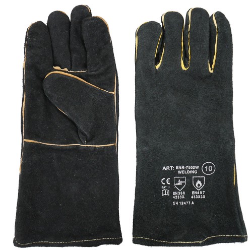 RĘKAWICE SPAWALNICZE BLACK R.10 (ENR-7502 W)