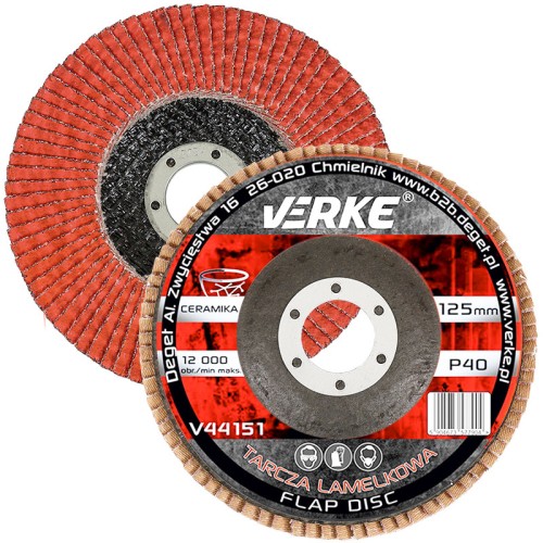 TARCZA PIÓRKOWA 125MM P40 CERAMICZNA VERKE