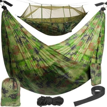 Hamac camping avec moustiquaire Santiago camo 260x140cm