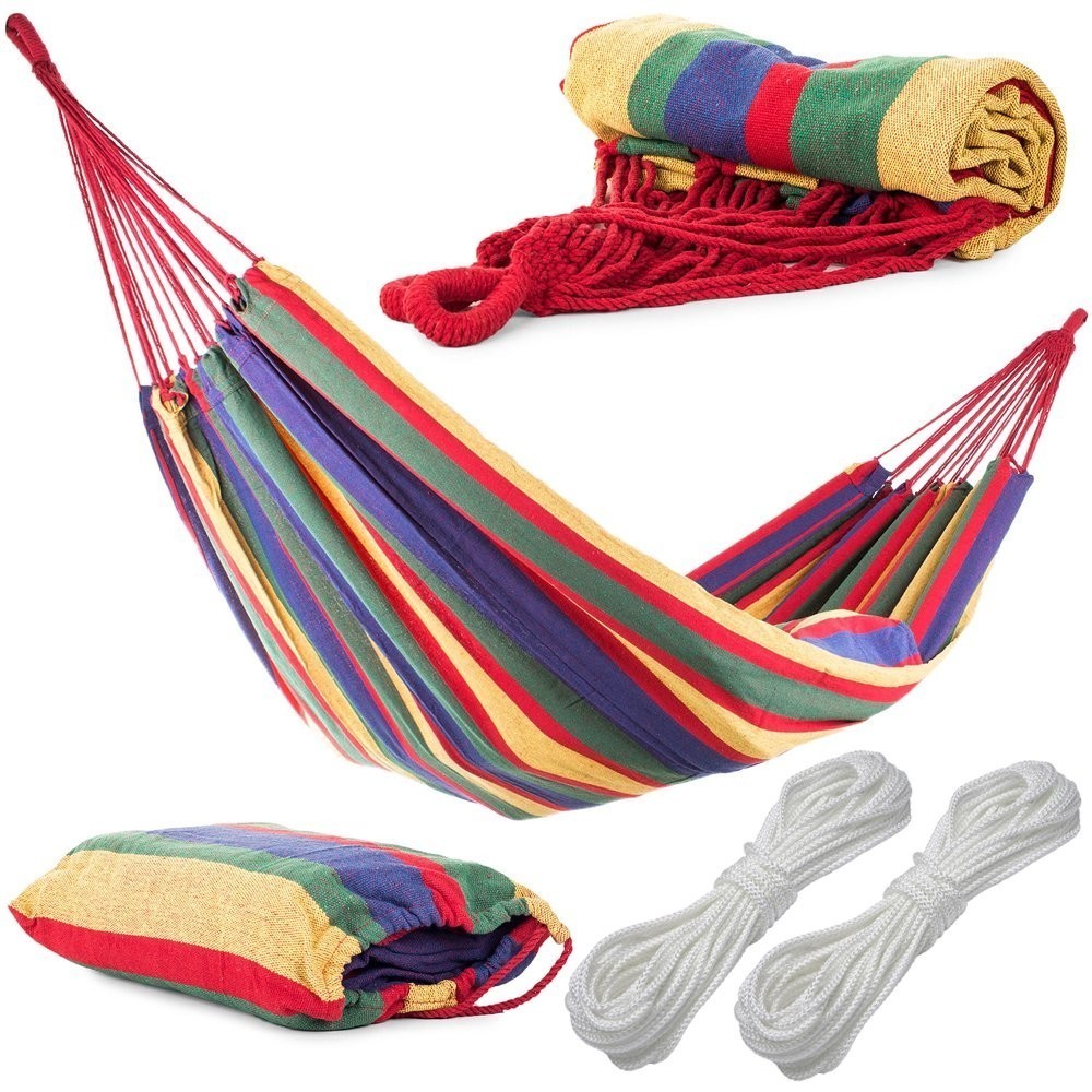 Hamac de jardin deux places XXL grand 200 kg 200x150 cm