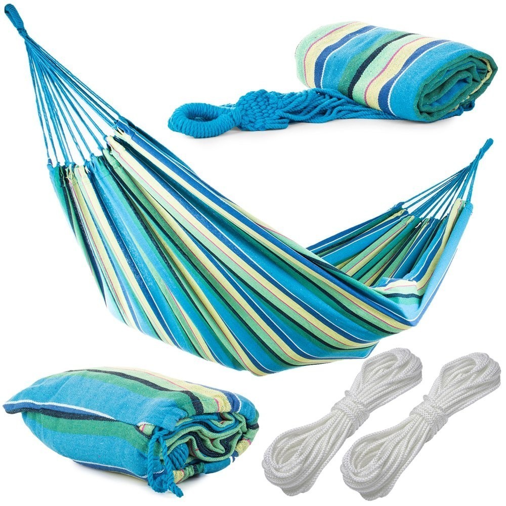 Hamac de jardin deux places XXL grand 200 kg 200x150 cm