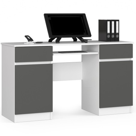 BIURKO CLP A5 2D 2SZ PK BIAŁE / SZARE