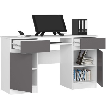 BIURKO CLP A5 2D 2SZ PK BIAŁE / SZARE