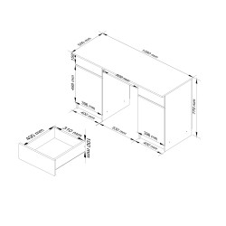 BIURKO CLP A5 2D 2SZ PK BIAŁE / SZARE