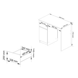 Biurko komputerowe 90 cm Piksel lewe - dąb craft