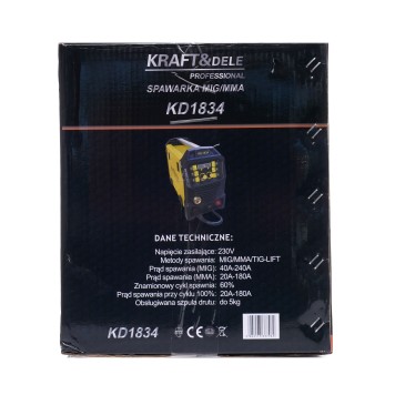 SPAWARKA INWERTOROWA MIG/MAG + MMA +TIG-LIFT  KD1834