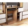 Biurko komputerowe 90 cm Piksel prawe - dąb craft-białe