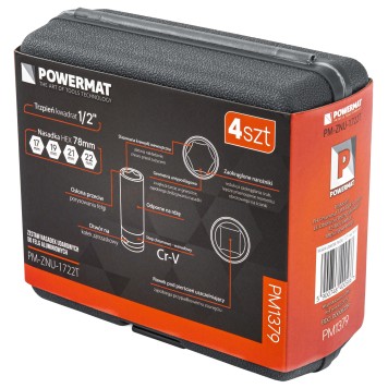 Zestaw nasadek udarowych PM-ZNU-1722T