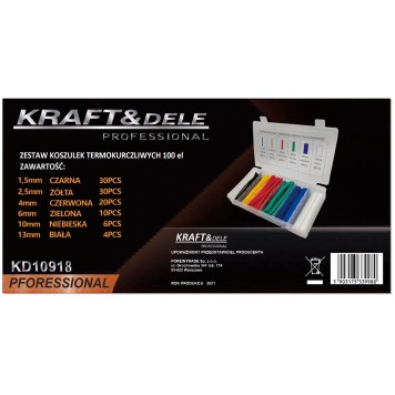 Koszulki rurki termokurczliwe zestaw 100szt. KD10918