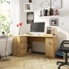 Biurko narożne B20 155 cm lewe - dąb artisan - 3 szuflady