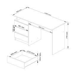 BIURKO CLP 135cm PK SONOMA