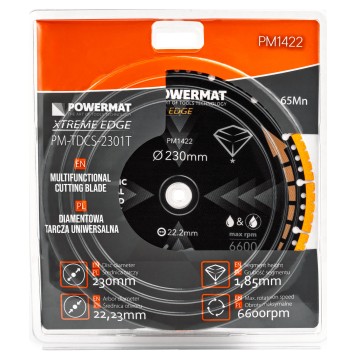 TARCZA DIAMENTOWA UNIWERSALNA 230MM PM-TDCS-2301T