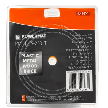 TARCZA DIAMENTOWA UNIWERSALNA 230MM PM-TDCS-2301T