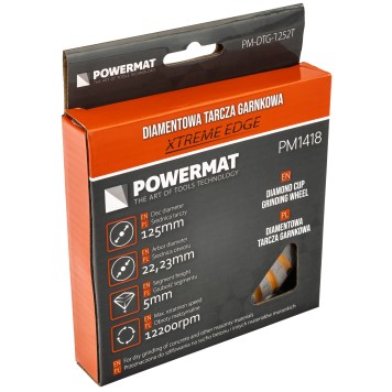 TARCZA GARNKOWA DO SZLIFOWANIA 125MM PM-DTG-1252T