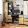 BIURKO KOMPUTEROWE PIKSEL SZARE / DĄB ARTISAN - PRAWE